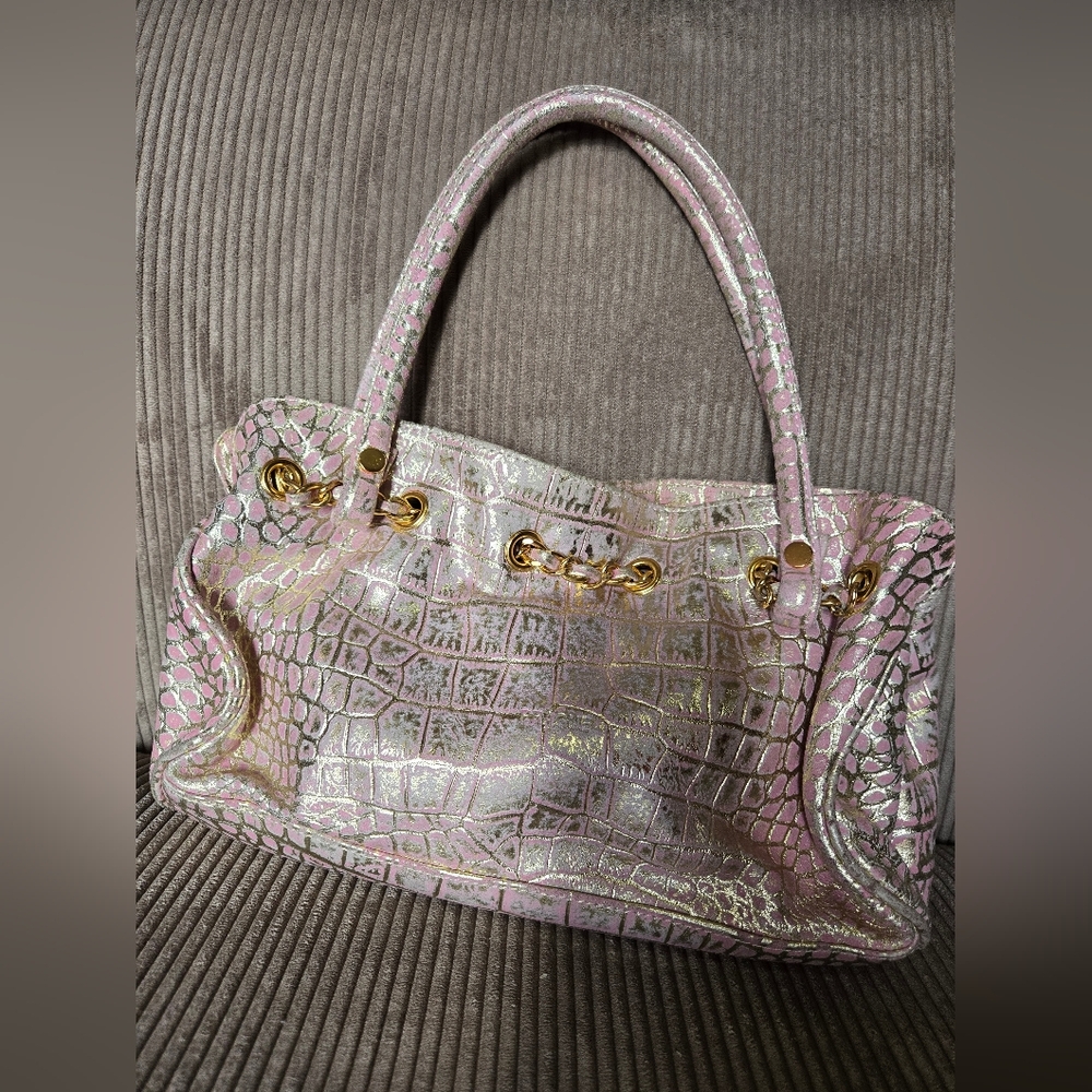 Prague Pink Snake Print Bag